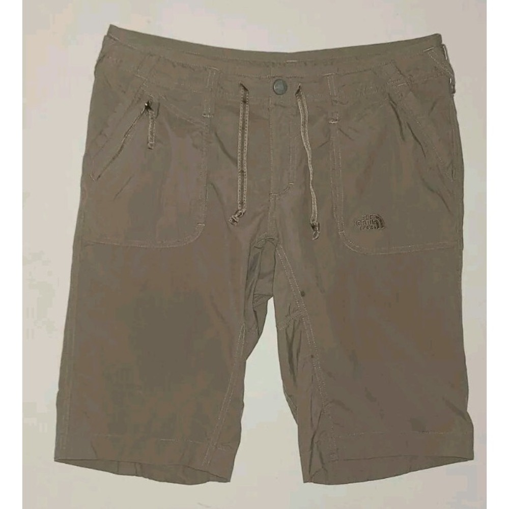 The North Face Shorts Womens 10 Green Drawstring Bermuda Chino Outdoor Gorpcore